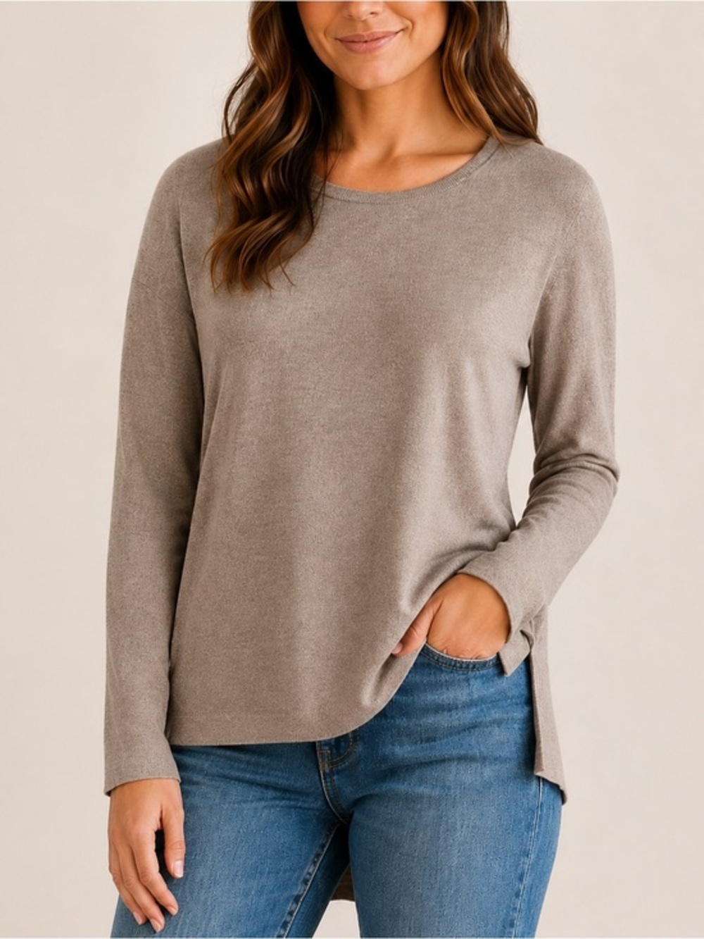 Banana Republic luxe knit sweater relaxed fit neutral minimalist Small EUC OBO